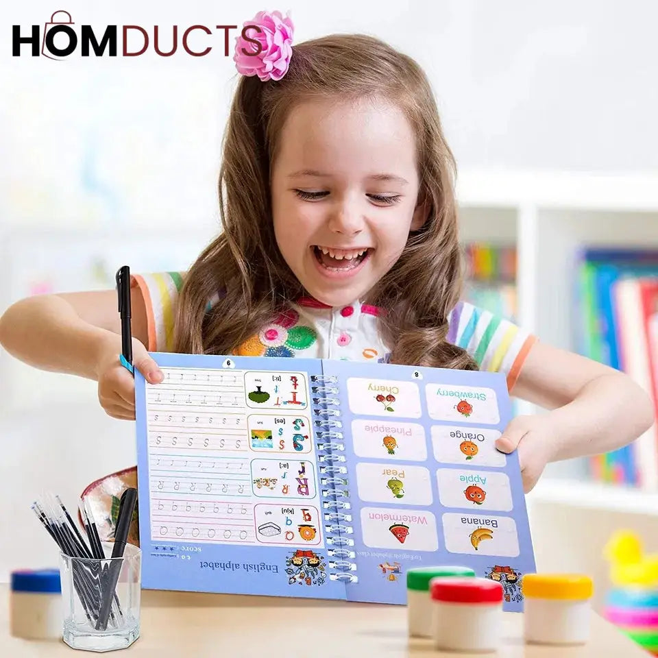 Child Practice Magic Book Pack Of 4Pcs With 10 Refill