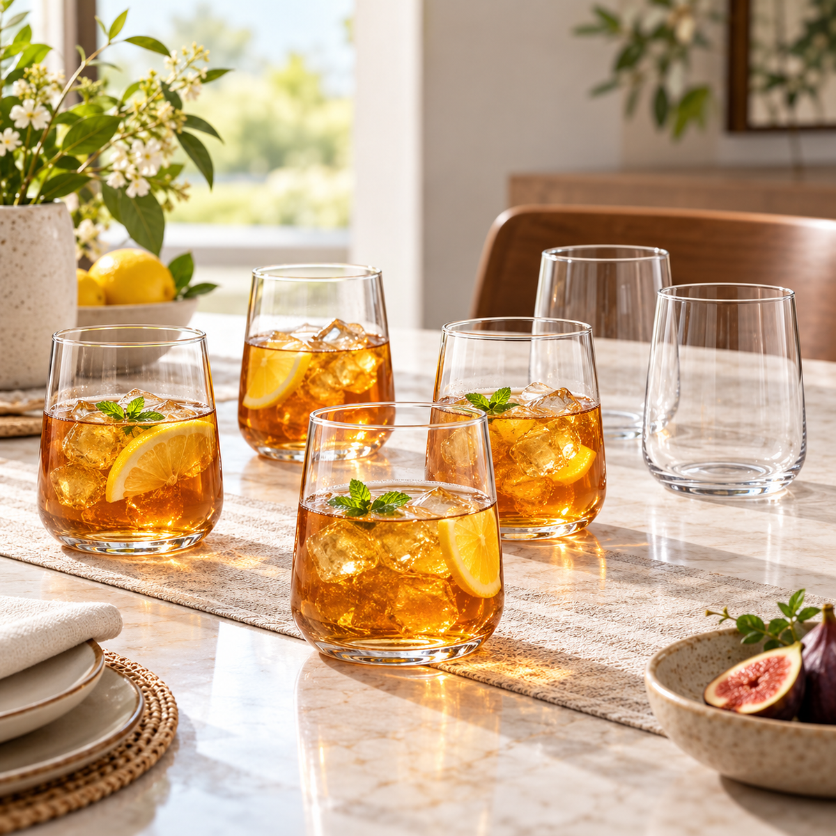 Danny Home 6-Piece Clear Glass Set – 420ml shown in use