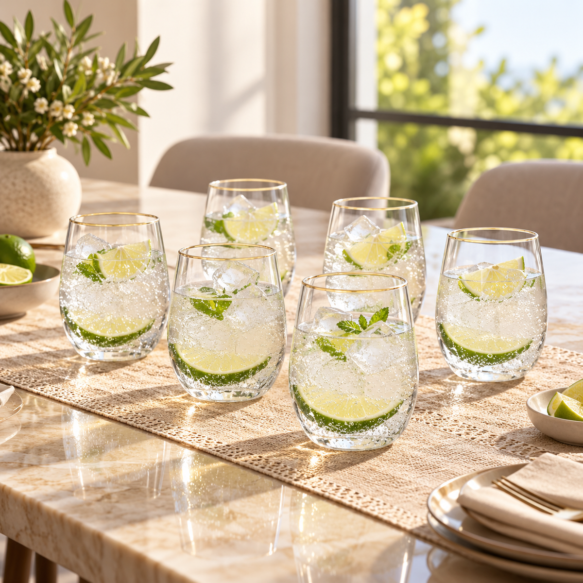Danny Home 6-Piece Clear Glass Set – 450ml shown in use