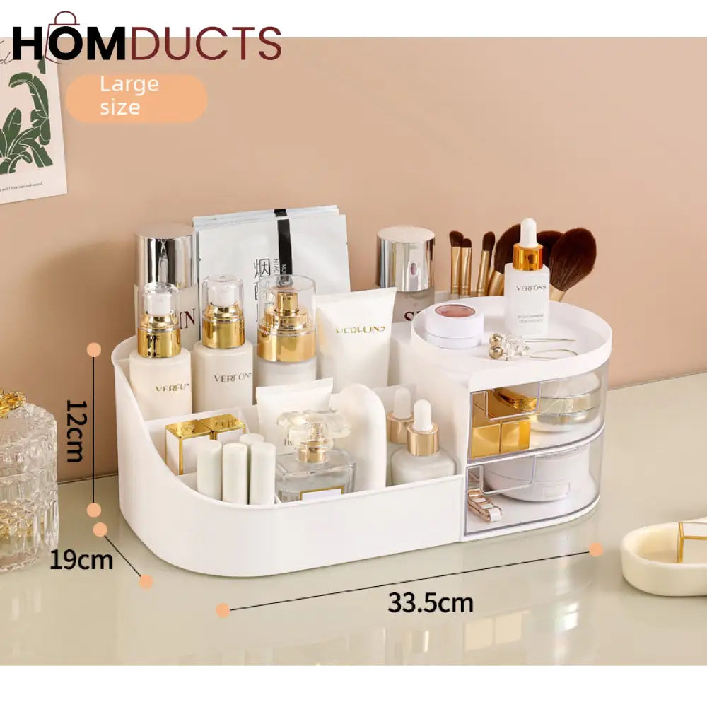 Desktop Cosmetic Storage Box With Mirror