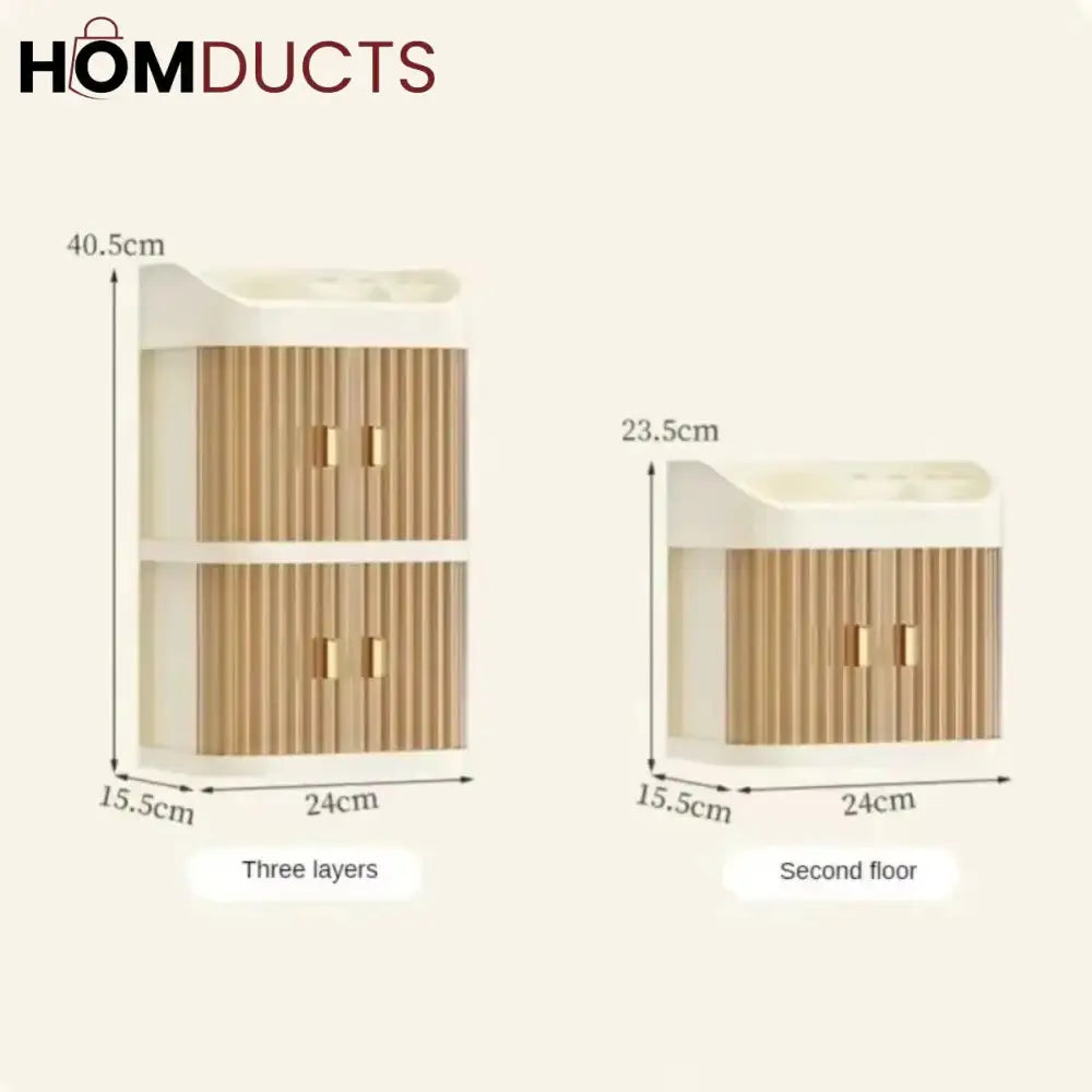 Desktop Dustproof Double Story Cosmetic Organizer
