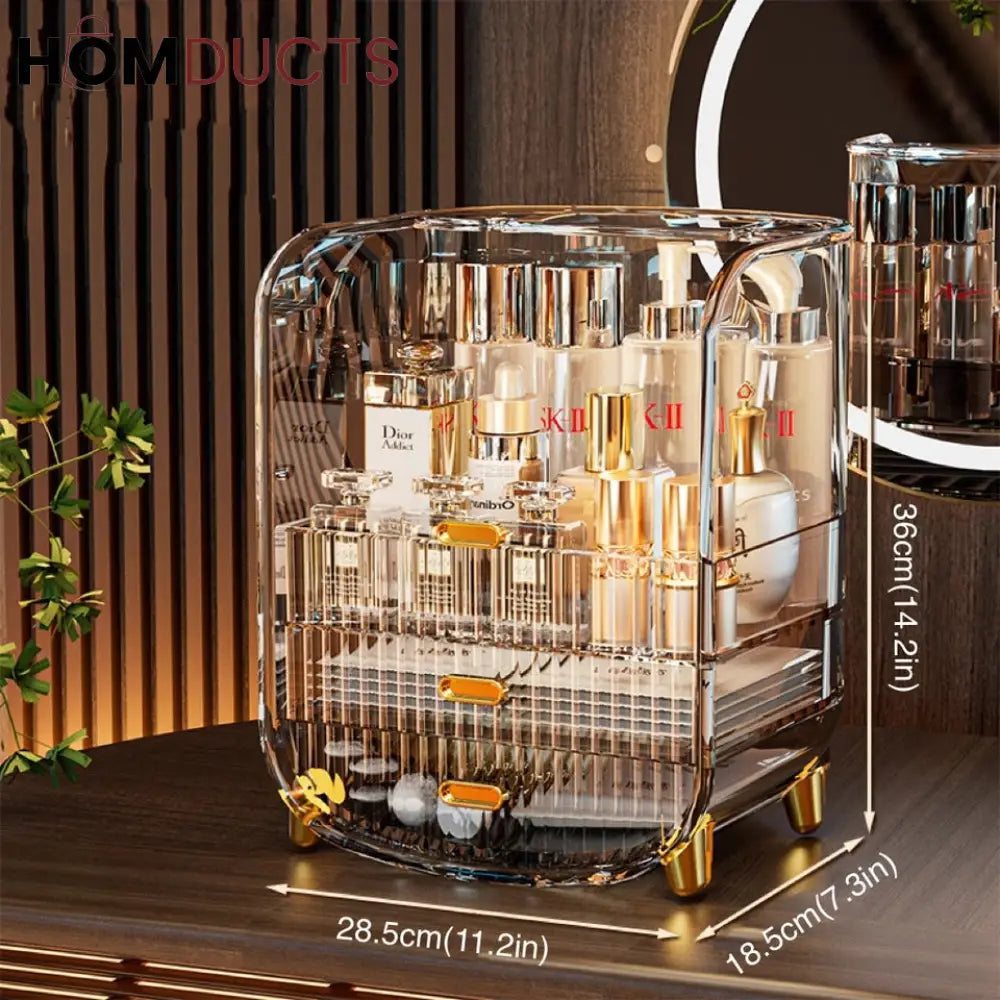 Desktop Transparent Cosmetic Storage Box J & C Organizer