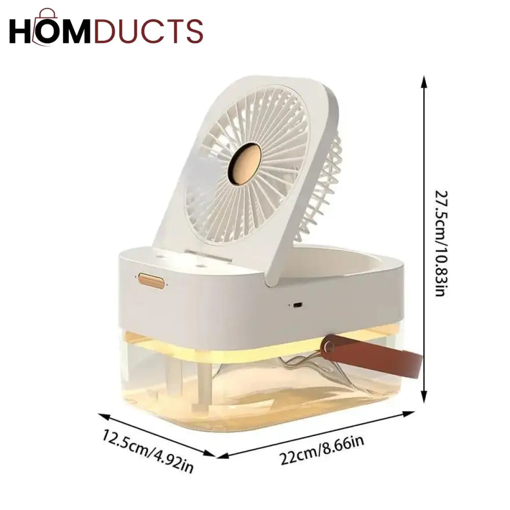 Double Spray Portable Humidifier Fan With Lamp