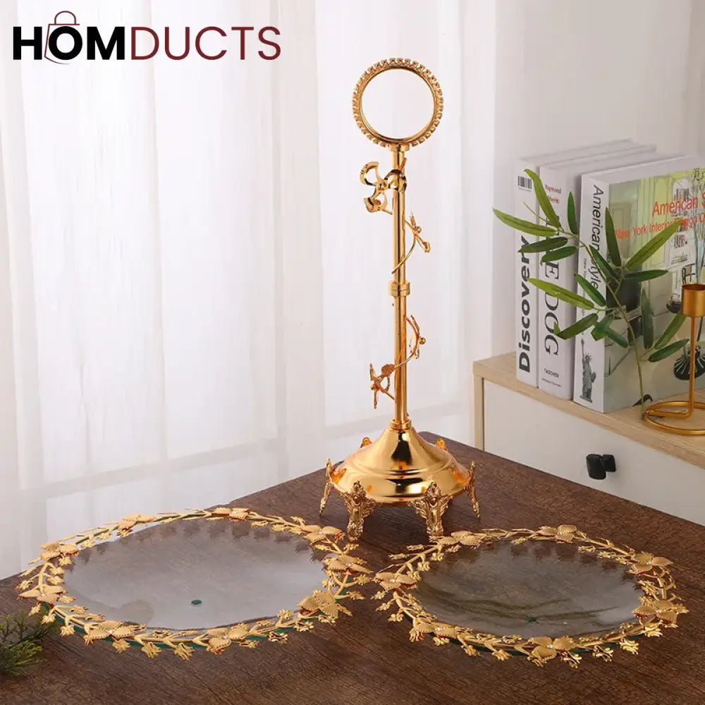 Elegant 2-Tier Serving Plate: European-Inspired Fruit & Dessert Stand for Weddings & Events