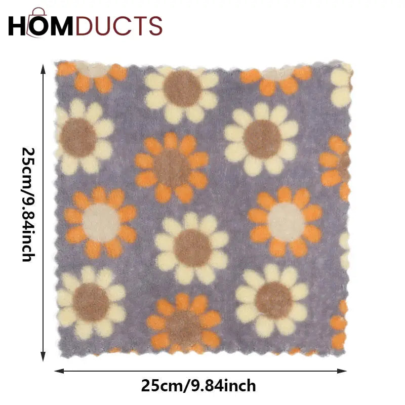 Floral Pattern Soft Cotton Face Towels โ Absorbent & Quick-Dry Washcloths for Bathroom & Travel (Set of 5)