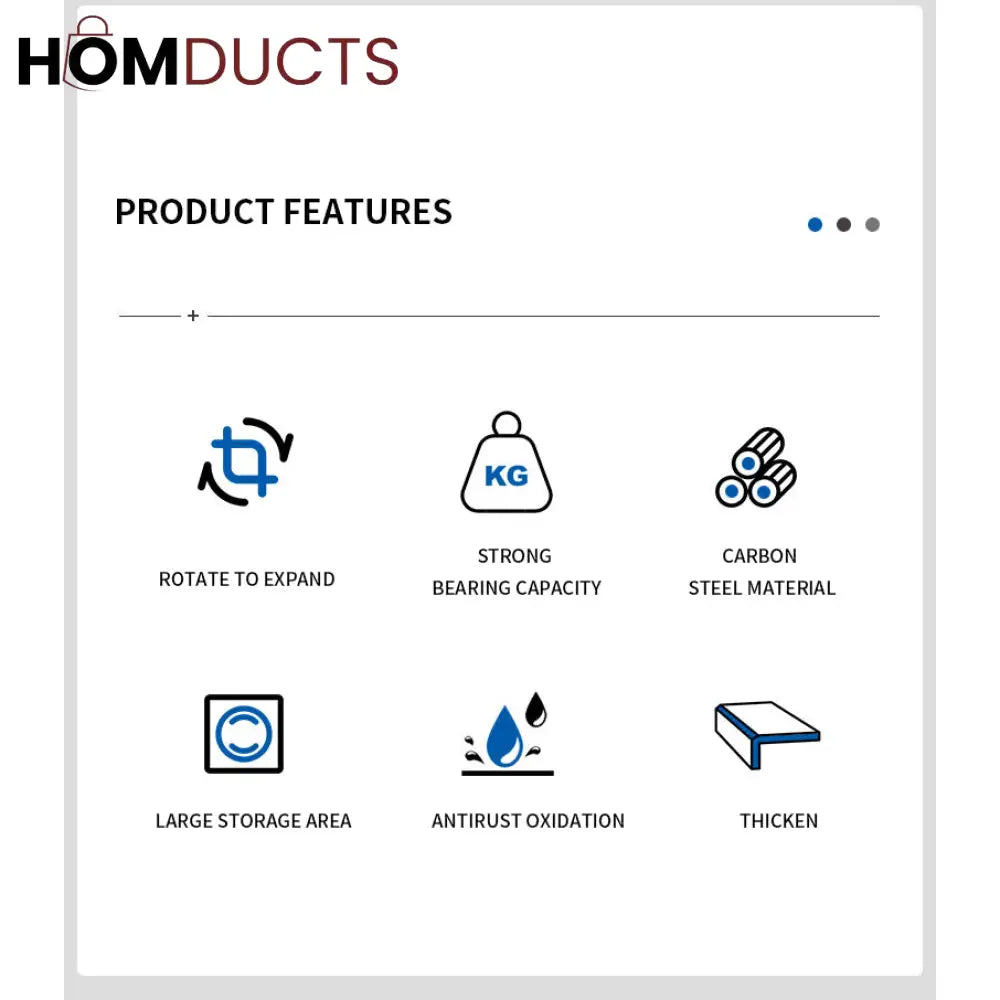 Foldable 3 Layer Iron Trolly