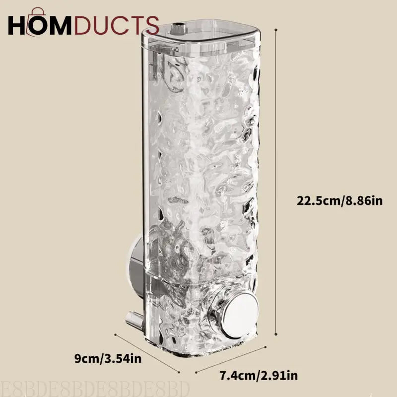 Glacier Wall-Mounted Suction Soap Dispenser – Luxury Textured for Bathroom & Kitchen