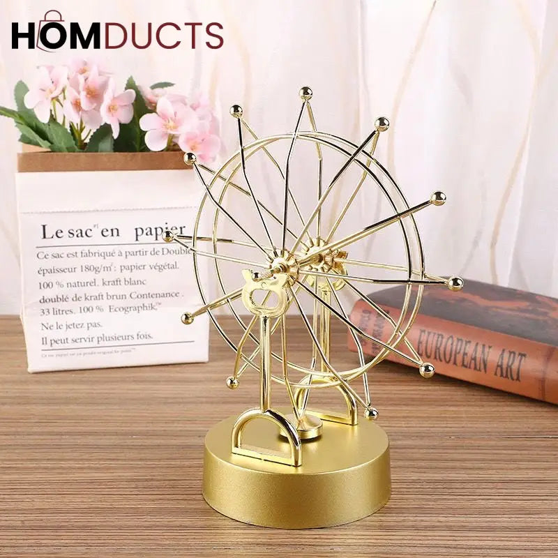 Golden Ferris Wheel Decor – Luxury Modern Table Sculpture