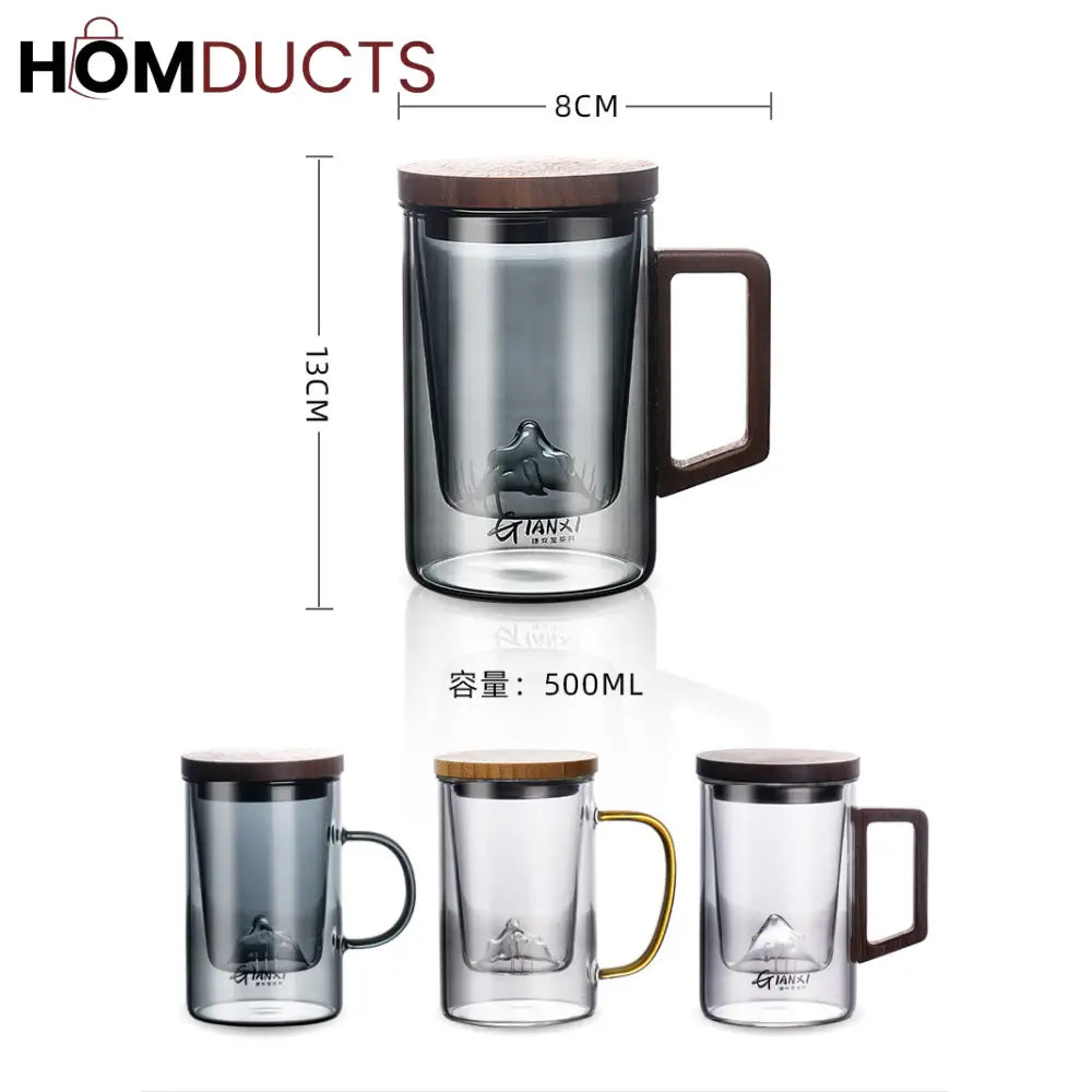 Heat Resistant Borosilicate Glass Tea Cup With Filter