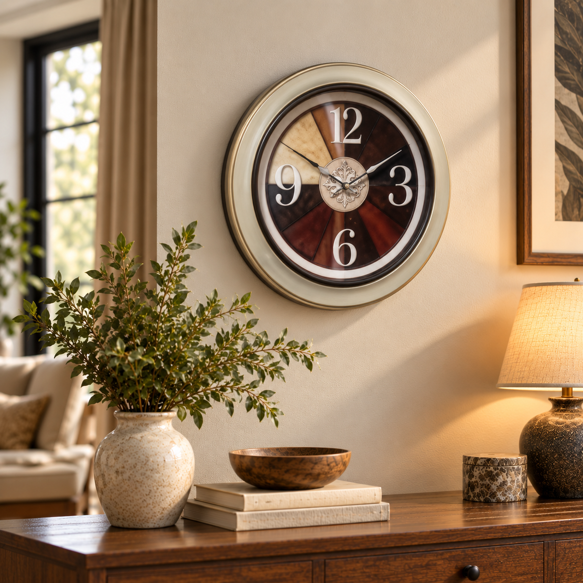 Heritage geometric statement 18 inch wall clock