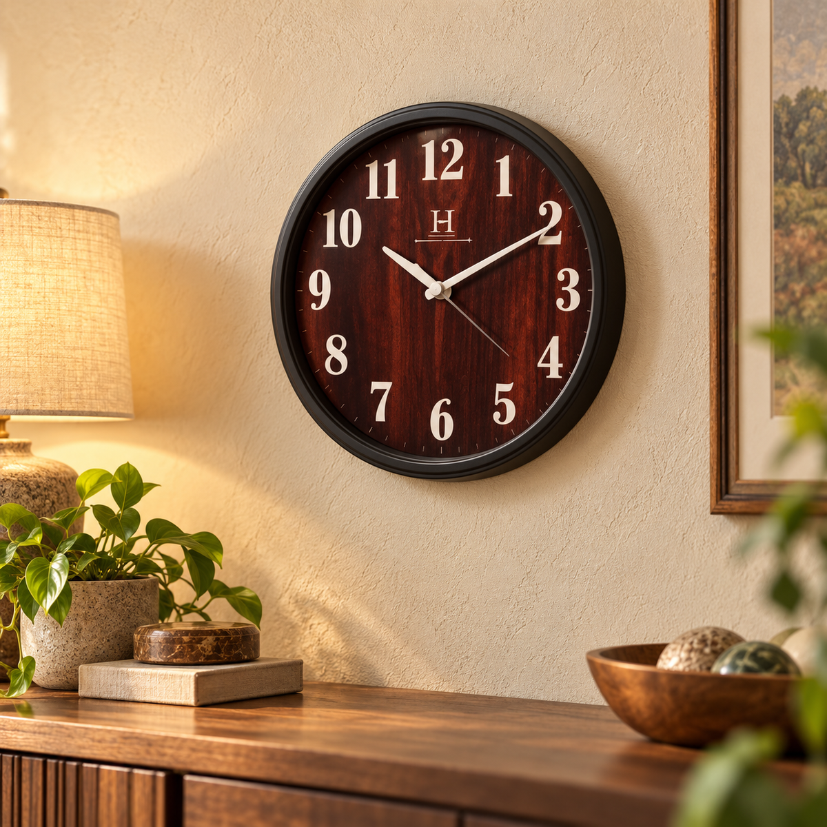 Heritage Oxford 14-inch classic Arabic numeral wall clock