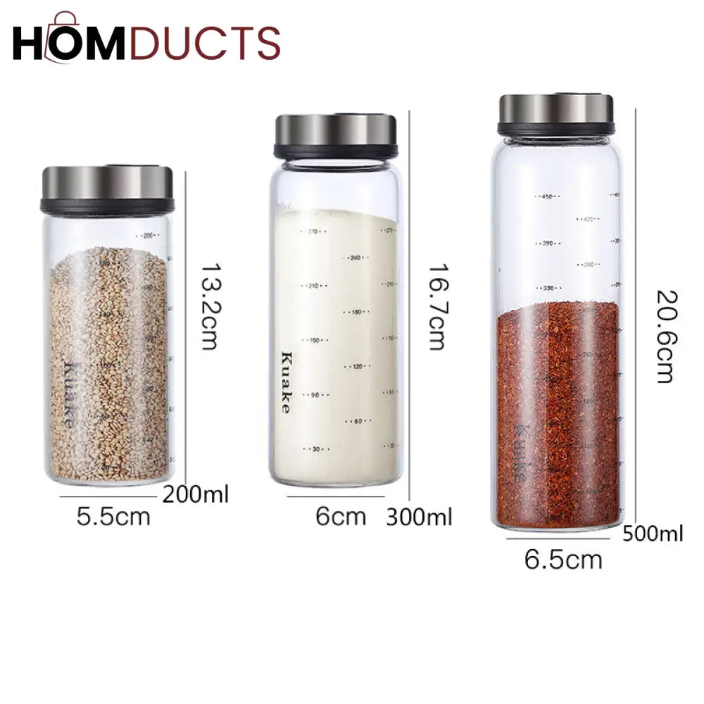 High Borosilicate Glass Seasoning Bottles (3Pcs)