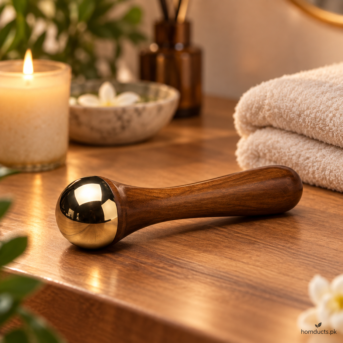 Kansa wand bronze face body and foot massage tool