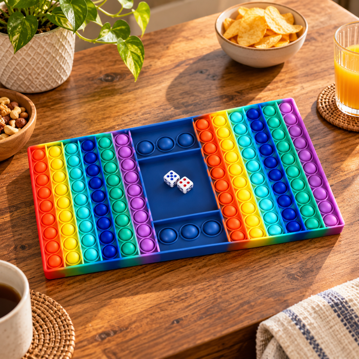 Rainbow Pop Bubble Dice Board Game