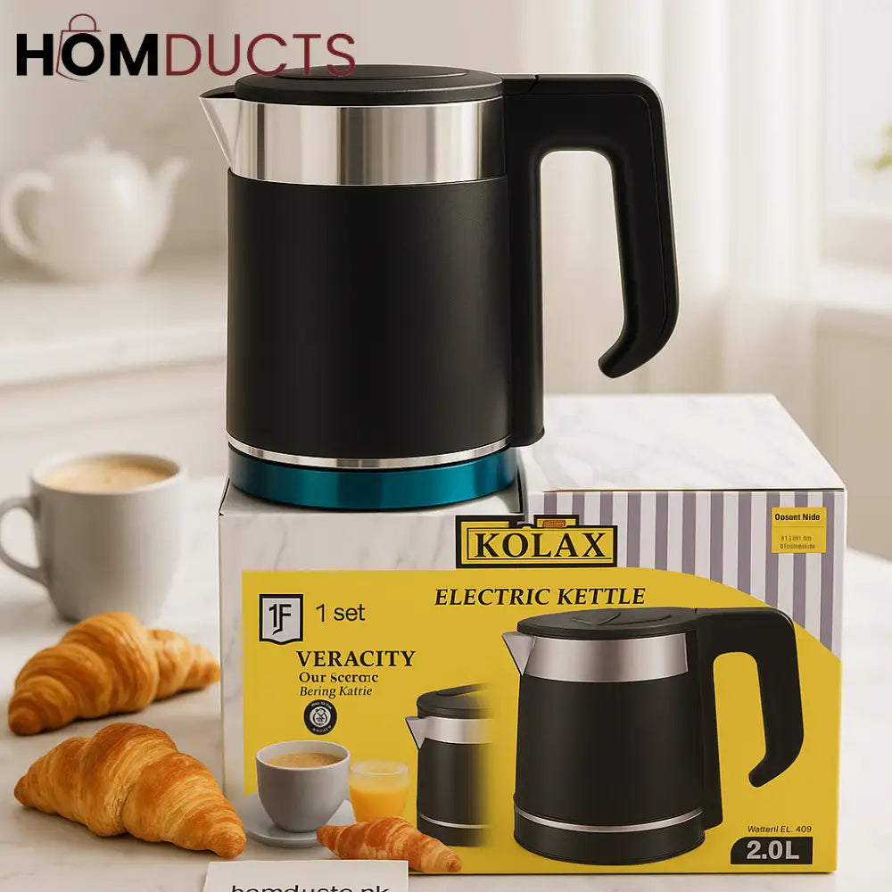 Kolax Premium Electric Kettle – 2.0L | High Speed Boil Auto Shut Off Stainless Steel Design