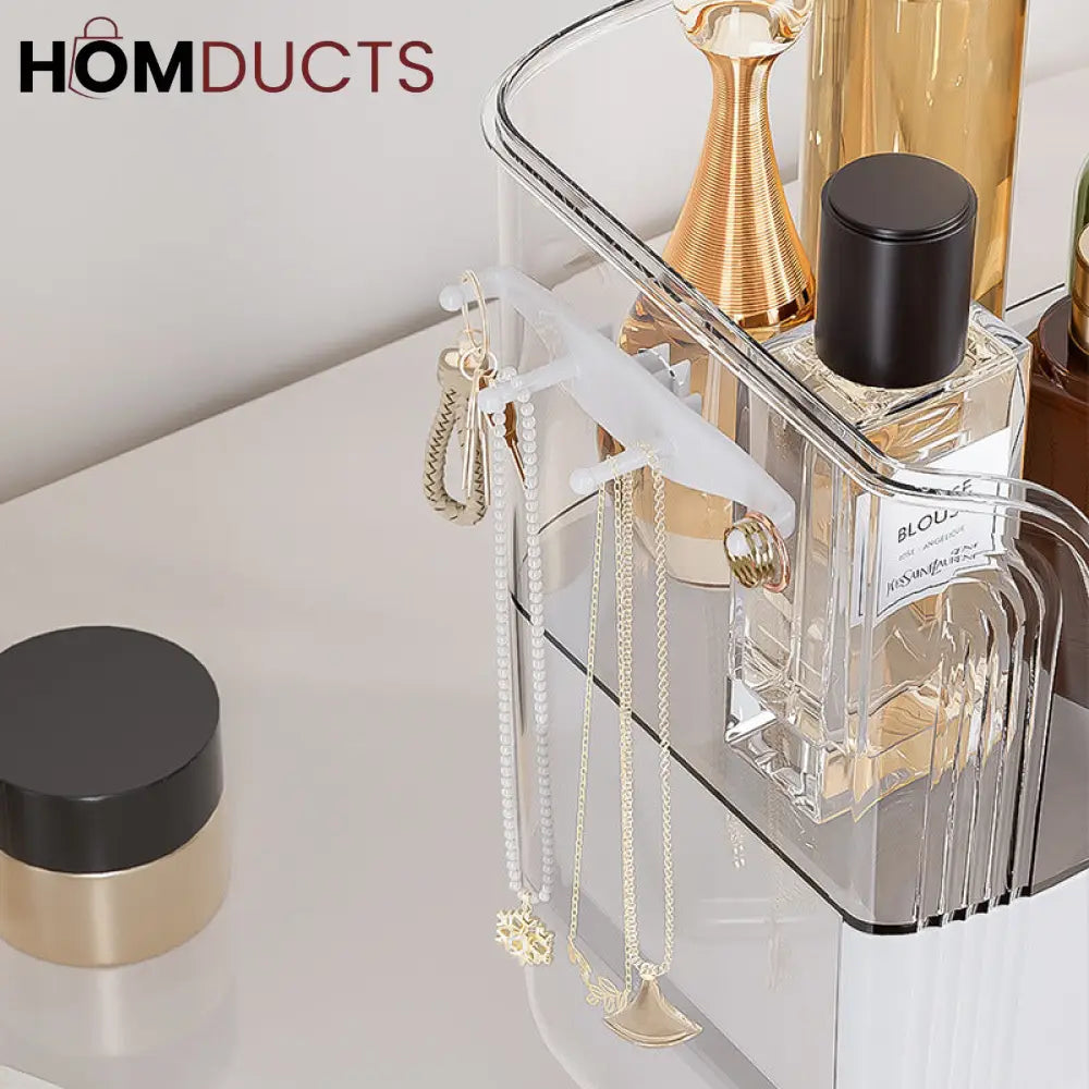 Large-Capacity Makeup Storage Box & Vanity Organizer for Skincare & Jewelry