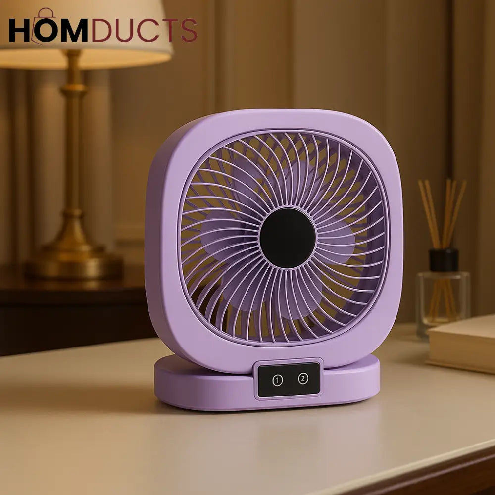 Lavender Breeze Mini Circulating Fan – Foldable & Stylish Table Fan