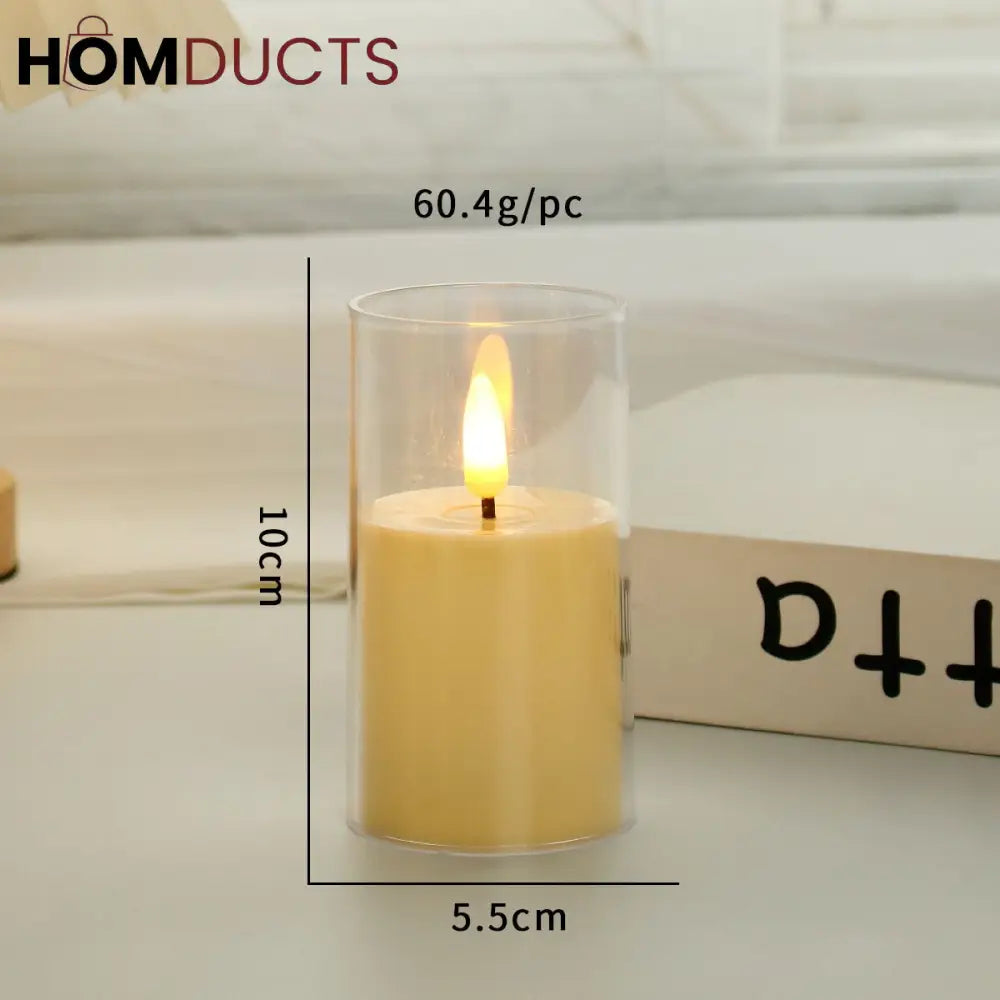 Led Glass Candle