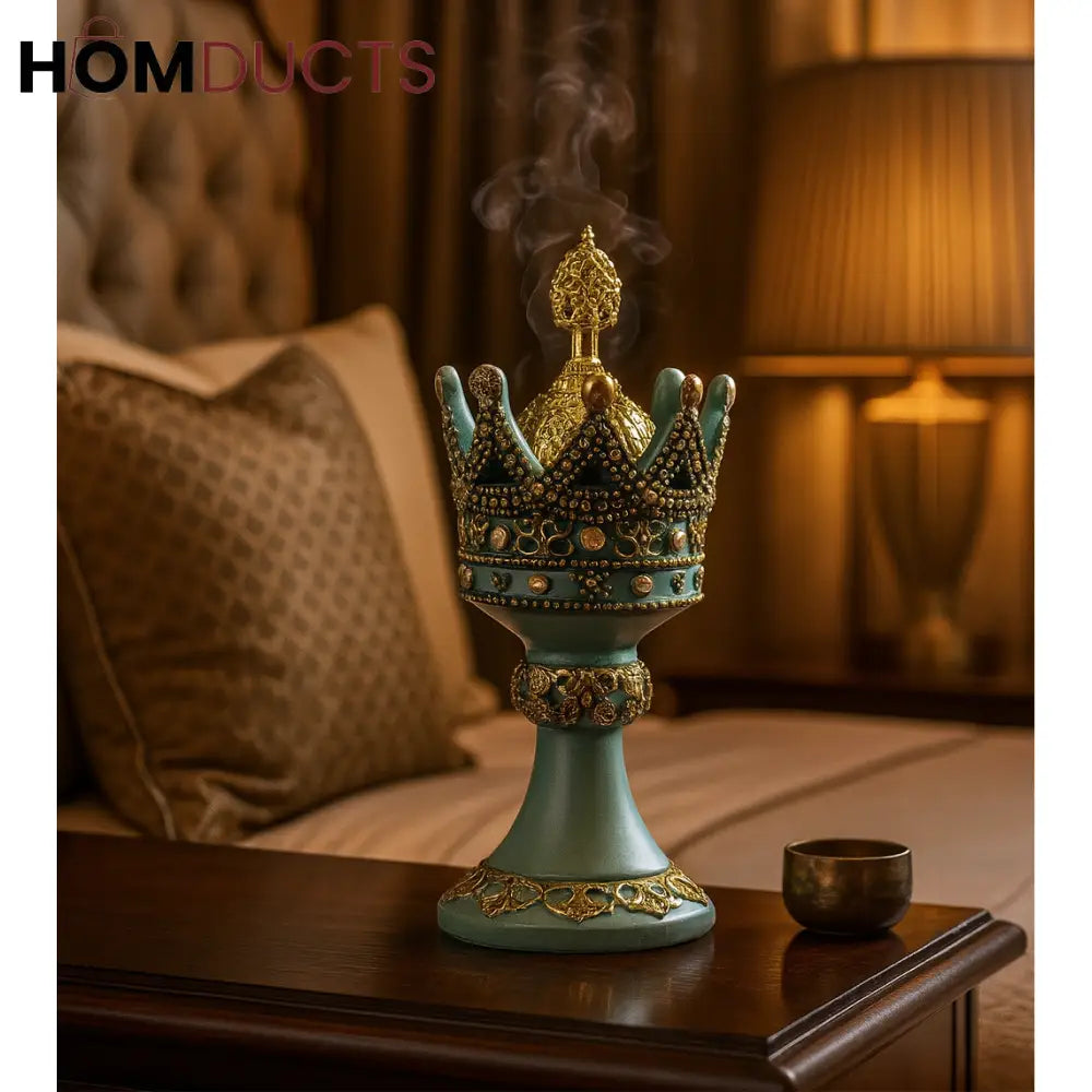 Luxury Crown-Shaped Incense Burner – Decorative Aromatherapy Holder for Home & Bedroom
