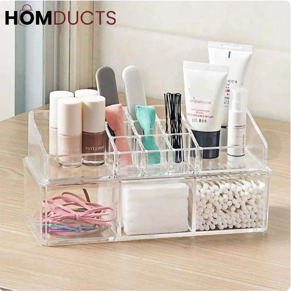 Luxury Makeup & Skincare Organizer – Multi-Compartment Storage Box