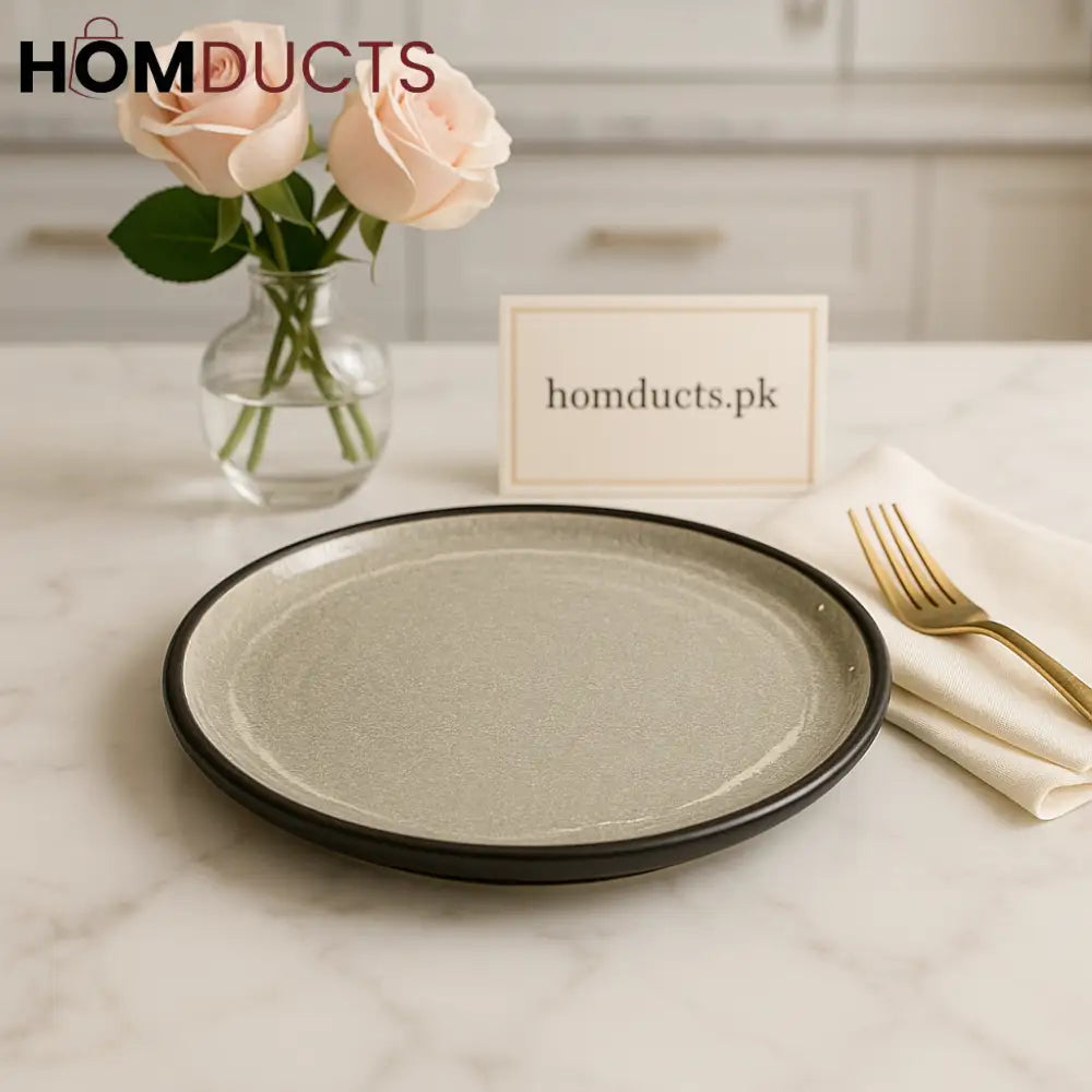 Luxury Matte Grey Dessert Plate – Elegant Modern Tableware