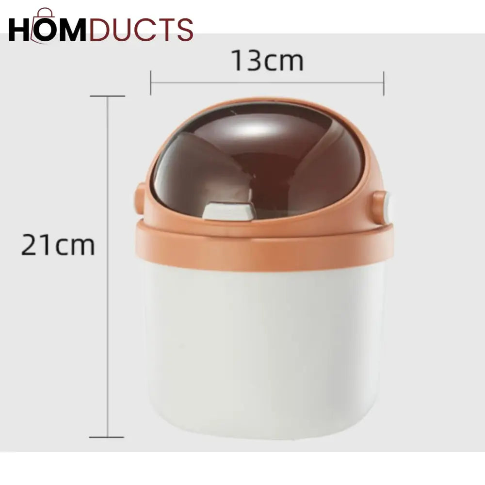 Luxury Mini Dome Lid Trash Bin – Stylish Desktop Waste Organizer for Home & Office