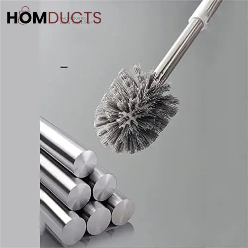 Luxury Soft Bristle Toilet Brush with Elegant Floor Stand Holder - Deep Bathroom Cleaning Tool