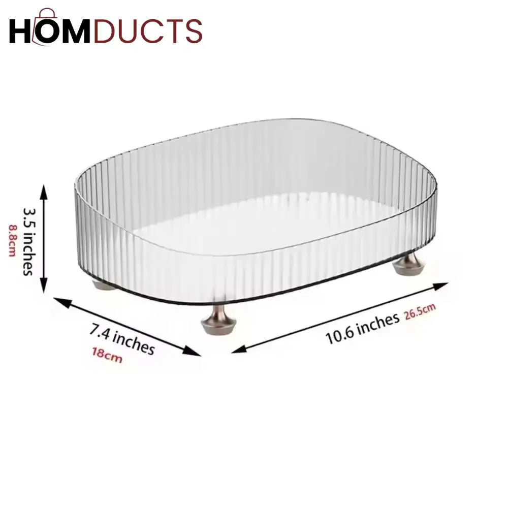 Luxury Transparent Makeup Perfume Organizer with Stand - Large Capacity Anti-Slip Countertop Storage