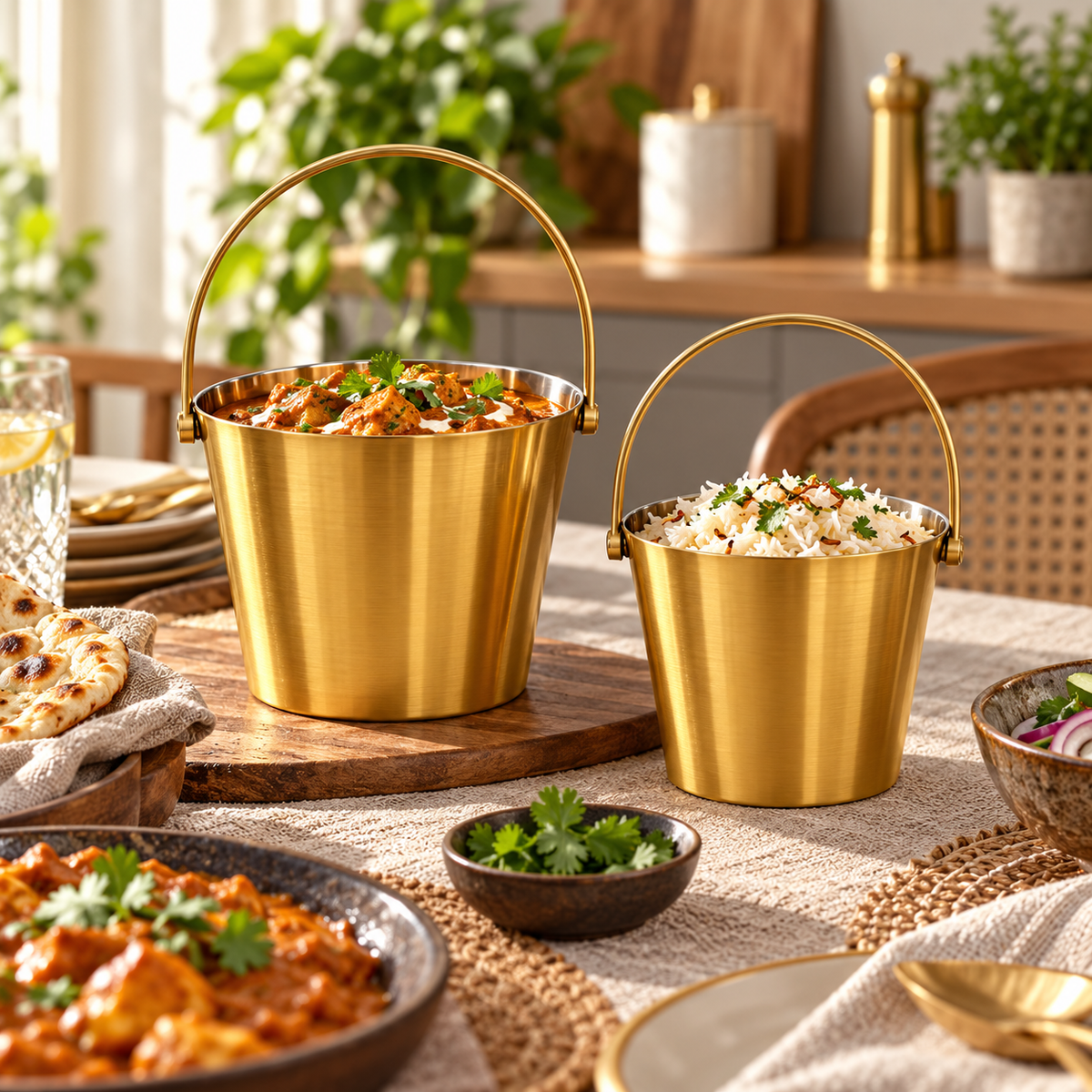 Gold Stainless Steel Serving Balti