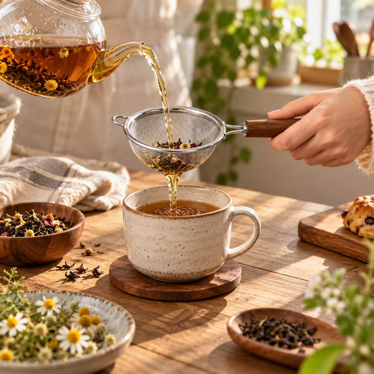 Fine Mesh Tea Strainer with Wooden Handle