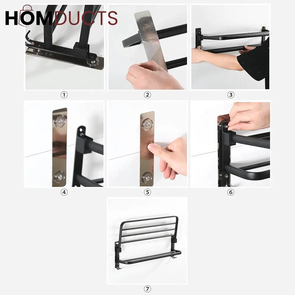 No Drilling Movable Towel Rack