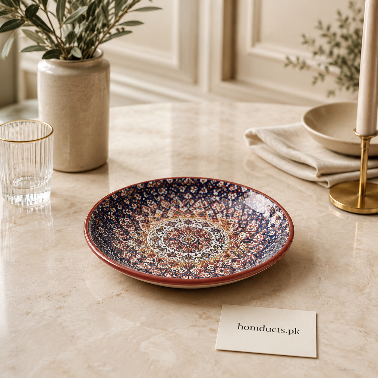 Premium 8-Inch Decorative Ceramic Quarter Plate