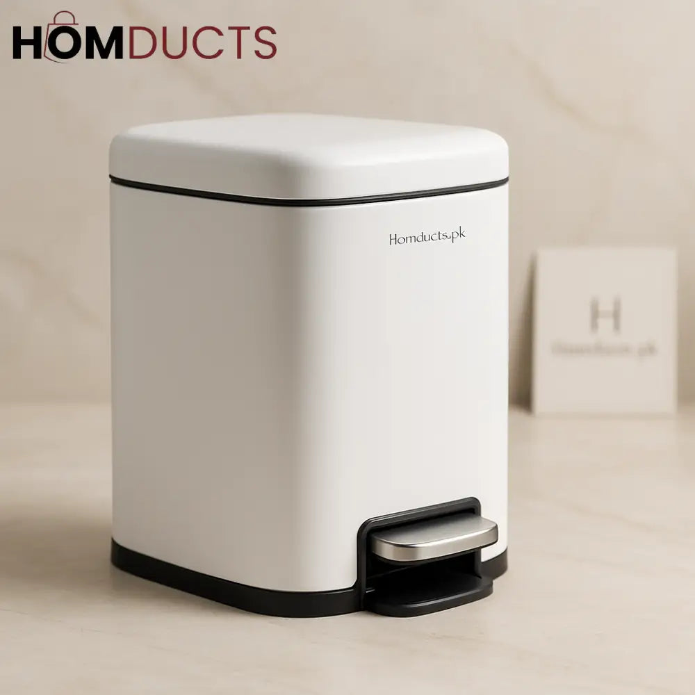 Premium 6L White Pedal Bin – Modern & Hygienic Waste Solution
