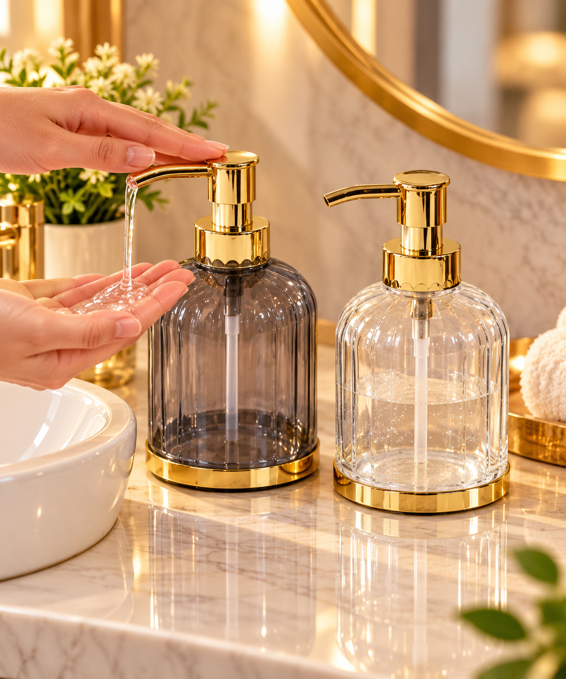 Luxury Gold Pump Soap Dispenser Bottle