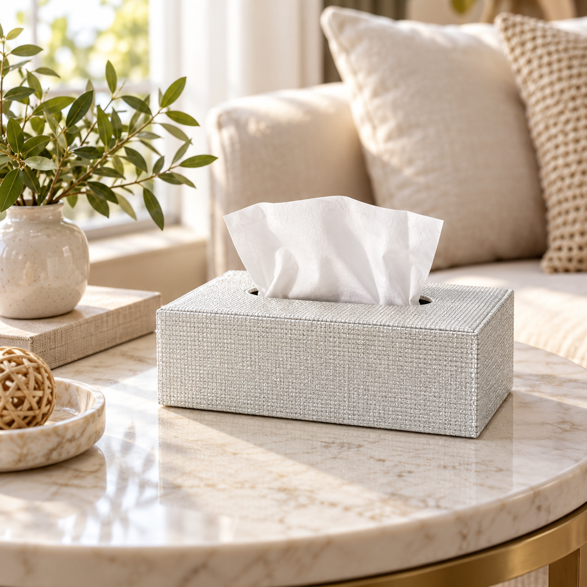 Premium Fine-Weave Tissue Box Holder decorative tissue holder