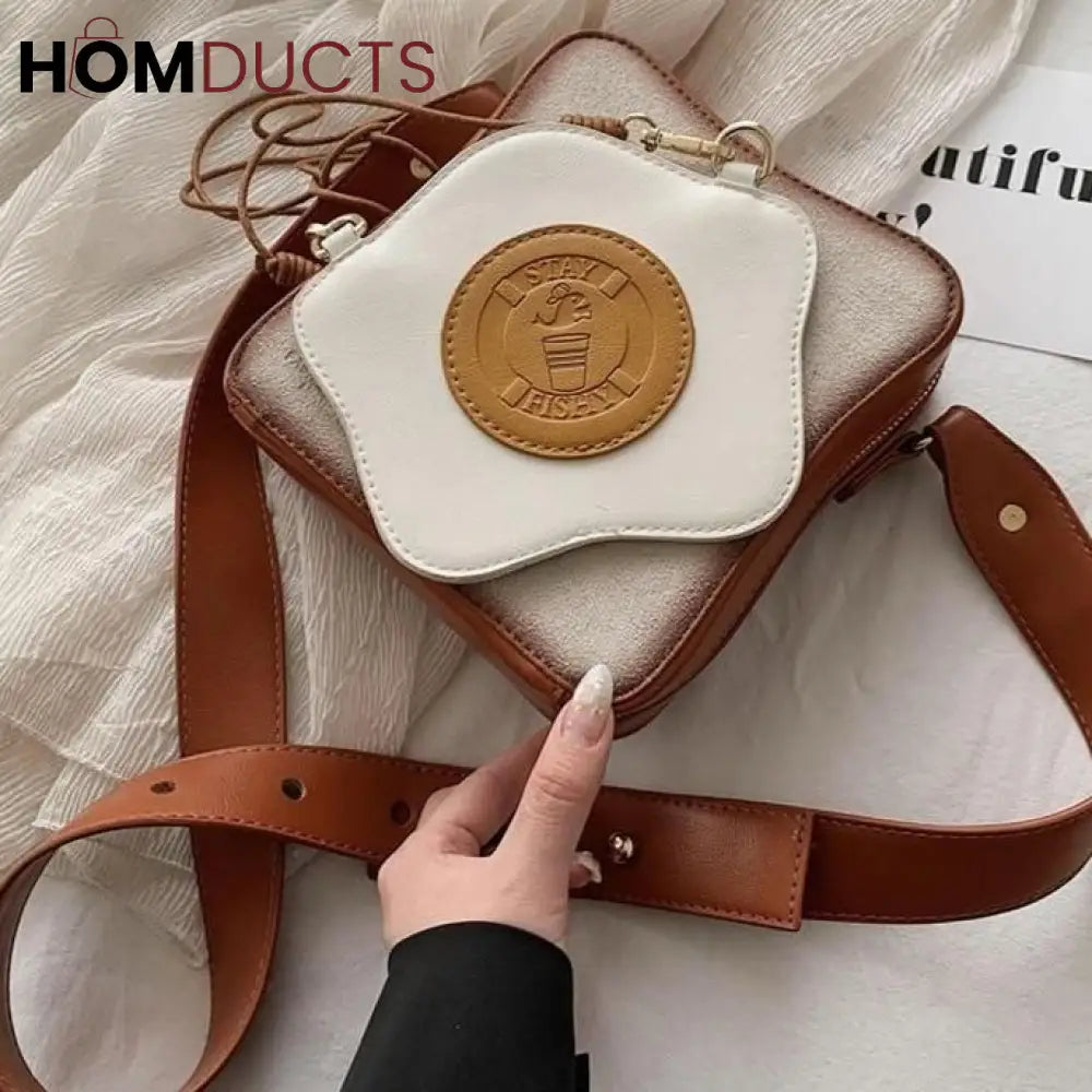 Quirky ’Fried Egg Toast’ Crossbody Bag - Unique & Fun Shoulder Bag