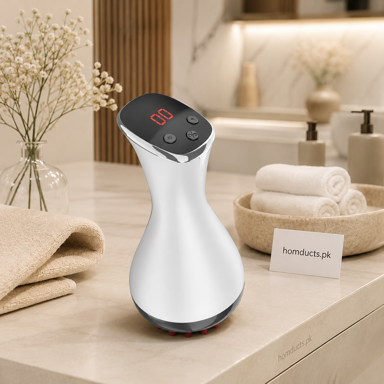 Multifunctional Electric Meridian Massage Brush – Heated Body Massager with Scraping & Hot Compress Therapy