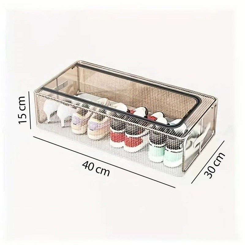 Under Bed Shoe Organizer - Double Sided Zippered Storage Box - Dustproof & Foldable