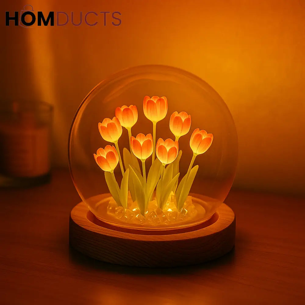 Romantic LED Tulip Flower Dome Light