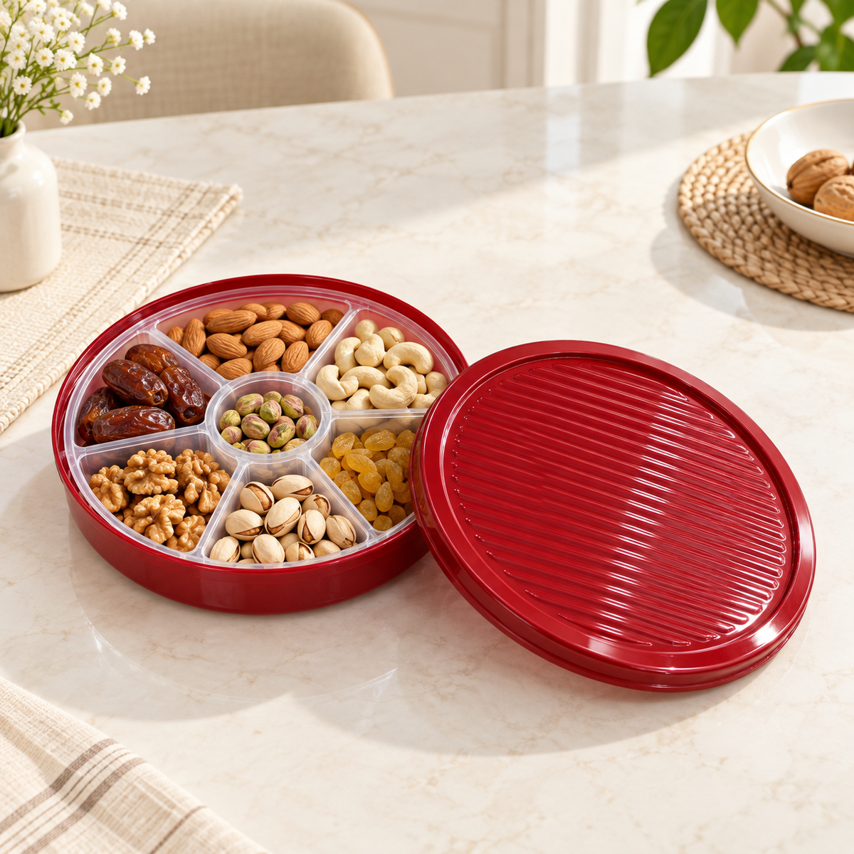 1.8L divided dry fruit serving box