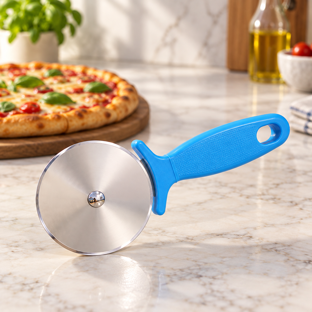Stainless steel pizza cutter