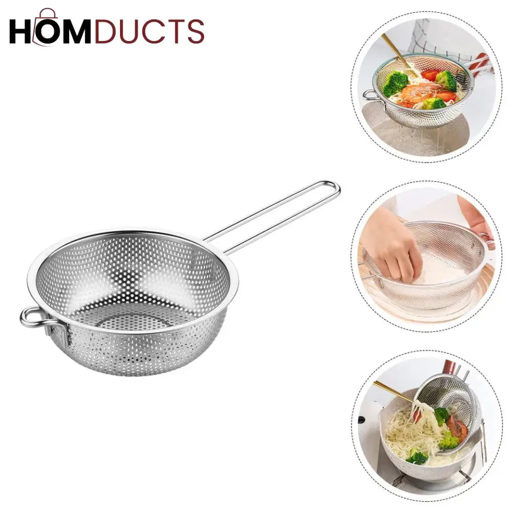 Stainless Steel Rice Strainer With Handle