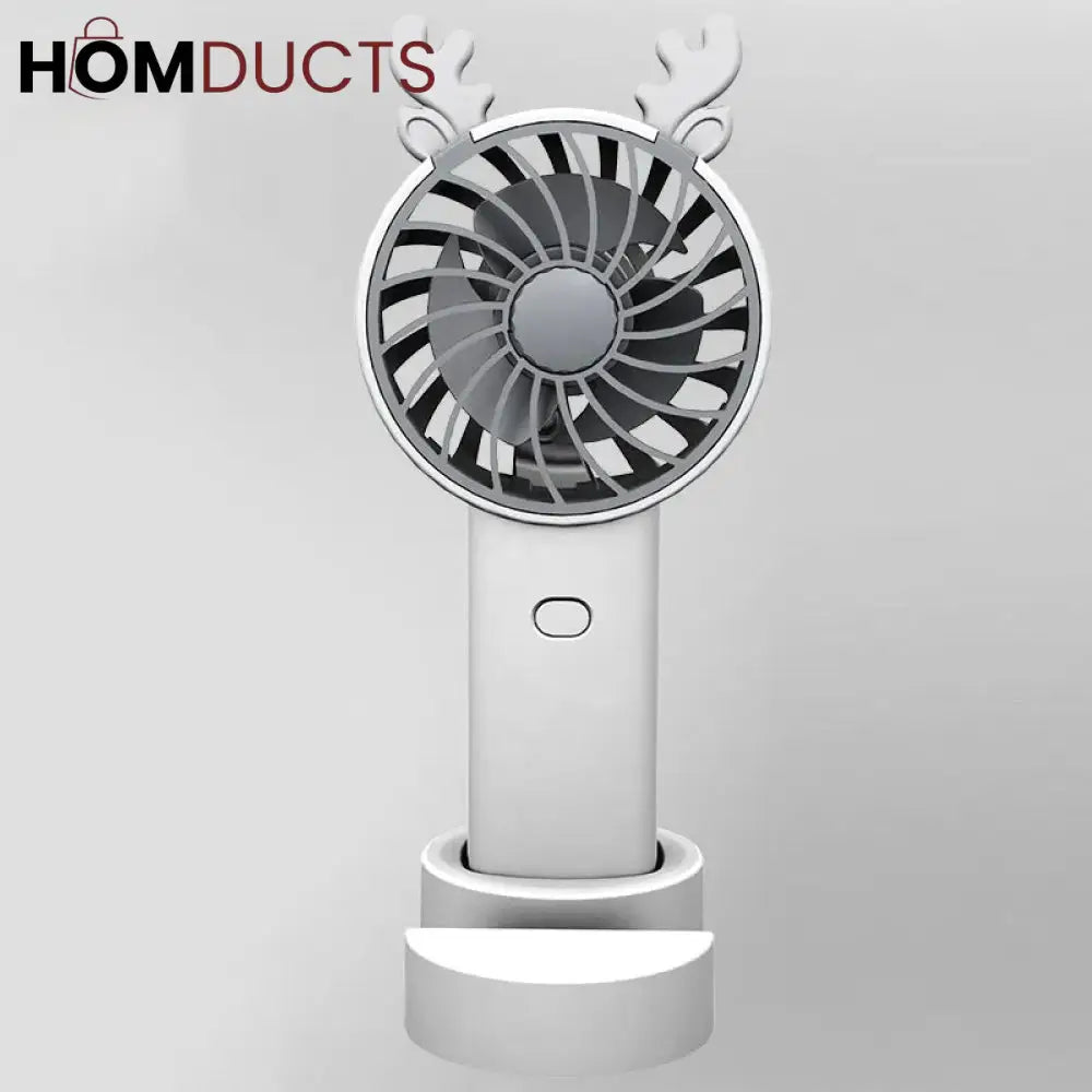 Stay Cool Anywhere: Antler Handheld Mini Fan with Phone Mount - Rechargeable & Portable