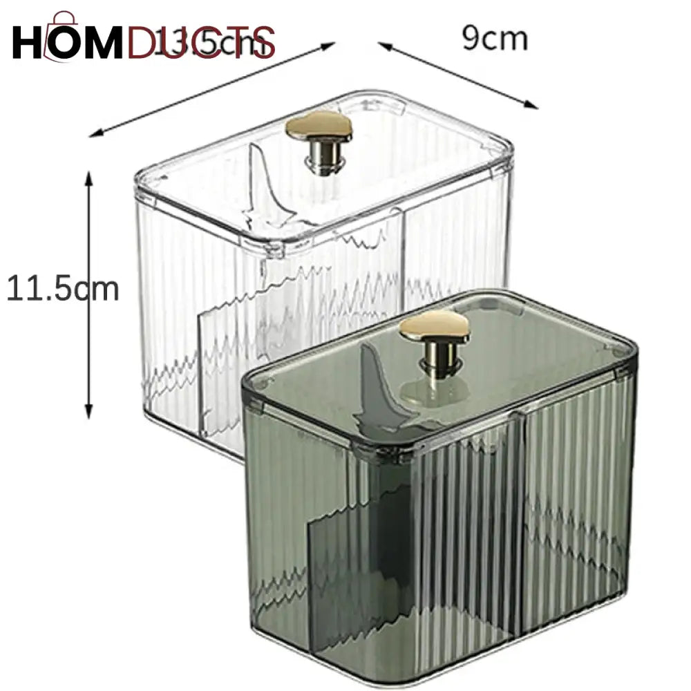Transparent Cosmetic And Cotton Swab Organizer