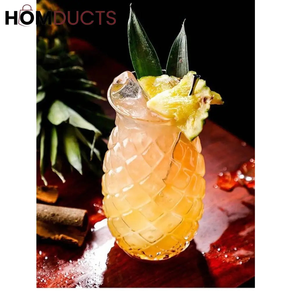 Tropical Pineapple Glass Tumbler for Iced Tea and Lemonade