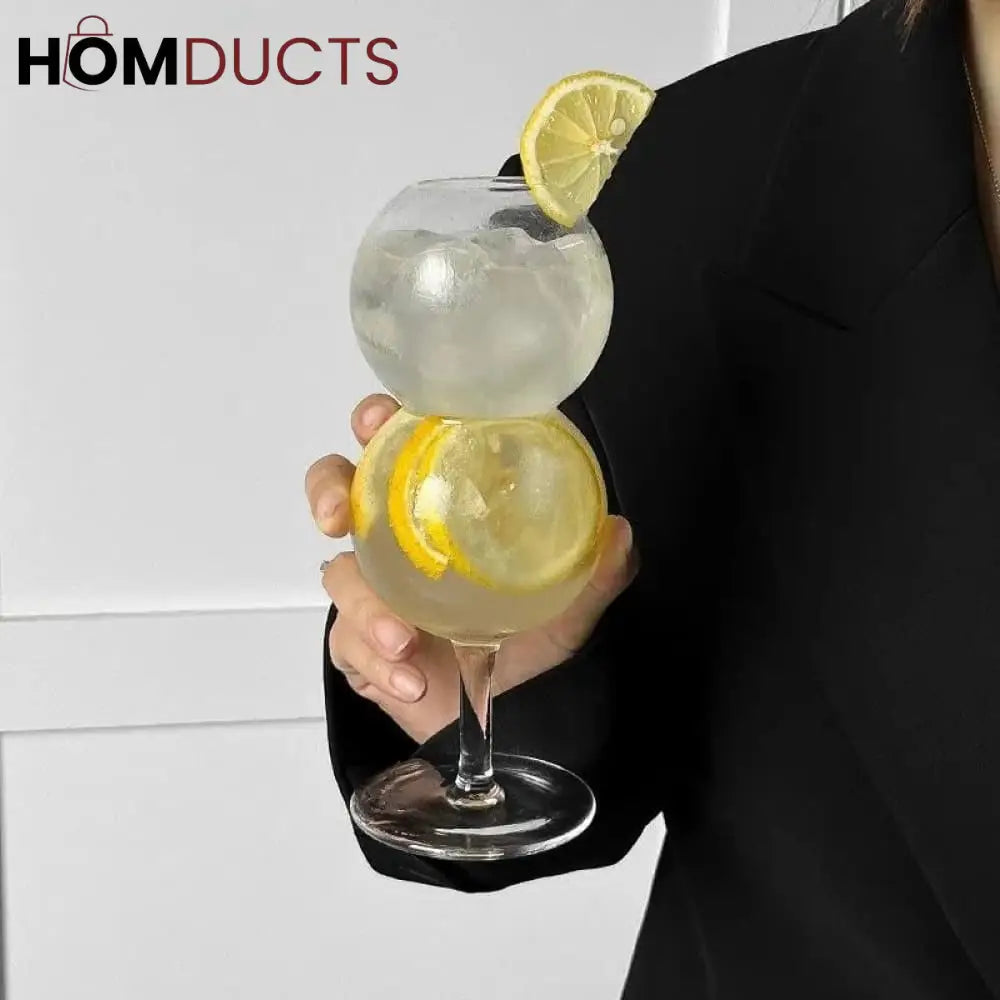 Unique Bubble Glassware - Round Cup for Cocktails & Juices (Small & Large) Small
