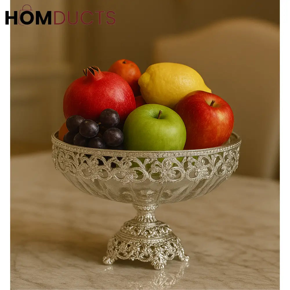 Vintage Silver Fruit & Dessert Display Bowl