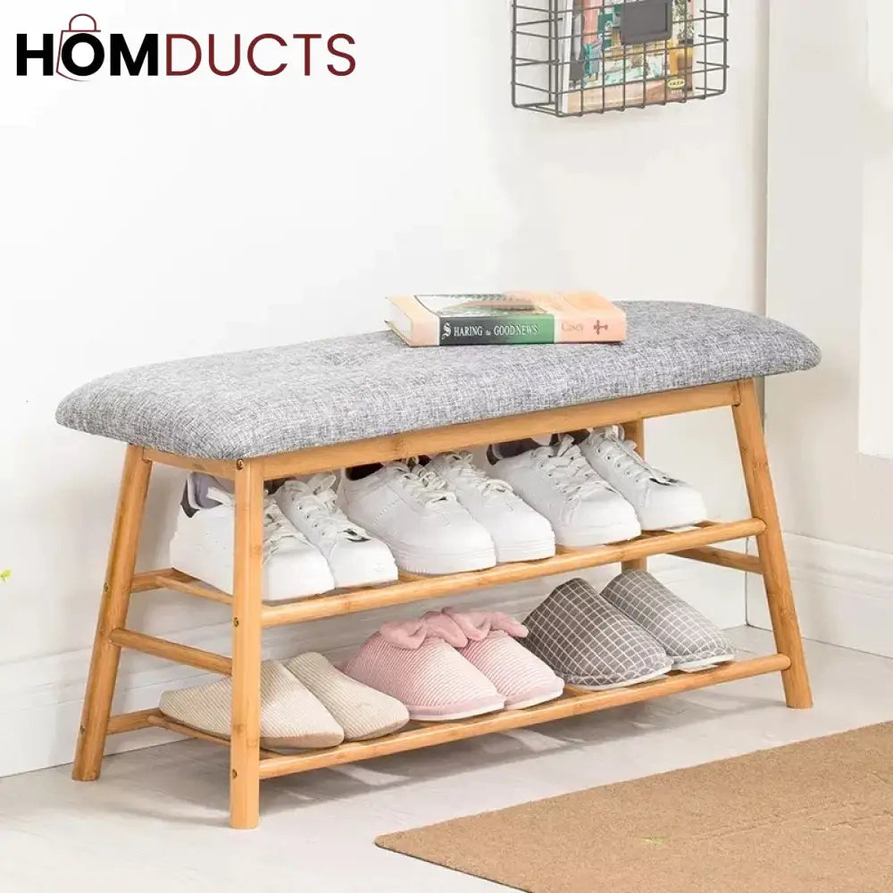 Wooden Shoe Rack With Iron Stand Homducts