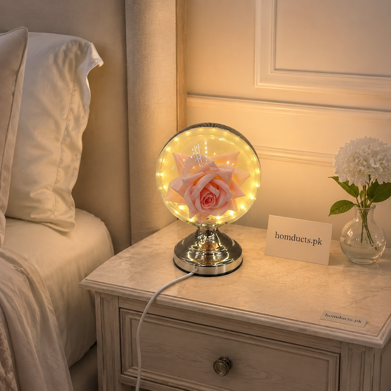 Decorative Rose Flower Ball Table Lamp 19-12