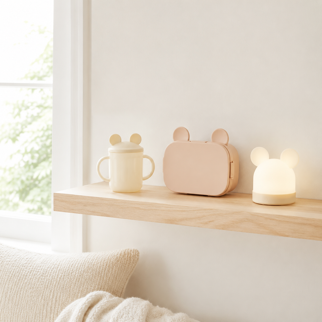 Pastel mouse ear themed accessories for children